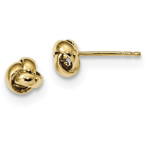 14k Gold Polished Love Knot Post Earrings TL1046 - shirin-diamonds