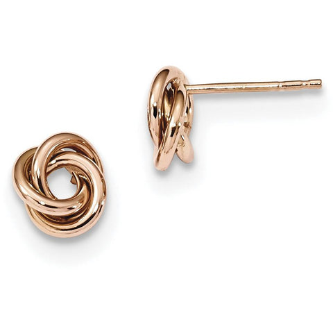 14k Rose Gold Polished Love Knot Post Earrings TL1078R - shirin-diamonds