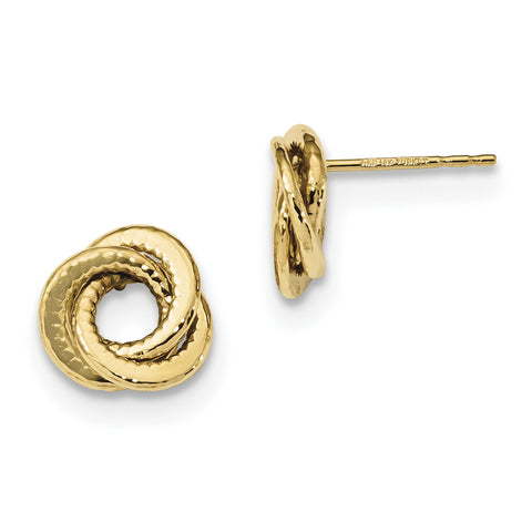14k Gold Polished Love Knot Post Earrings TL1080 - shirin-diamonds
