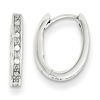 14k White Gold Diamond-cut Hinged Hoop Earrings TL562 - shirin-diamonds
