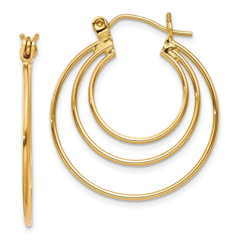 14k Polished Circles Hoop Earrings TL687 - shirin-diamonds