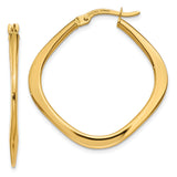 14k Tapered Square Hoop Earrings TL689 - shirin-diamonds