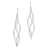 14k White Gold Polished Long Twisted Dangle Earrings TL833 - shirin-diamonds