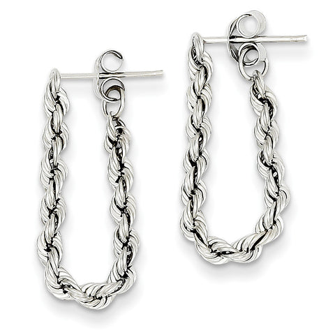 14K Rope Chain Dangle Post Earring TL857 - shirin-diamonds