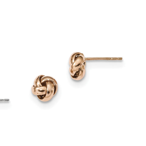 14k Rose Gold Polished Love Knot Post Earrings TL943R - shirin-diamonds