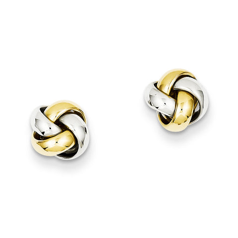 14k Two-tone Knot Post Earrings TL944 - shirin-diamonds