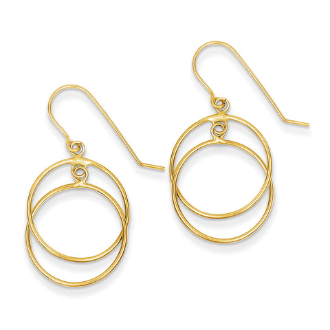 14k Polished Circles Dangle Earrings TL950 - shirin-diamonds
