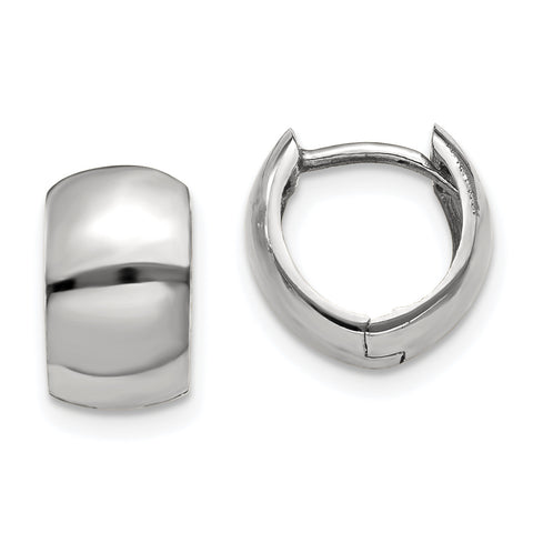 14K White Gold Hinged Hoop Earrings TM616 - shirin-diamonds