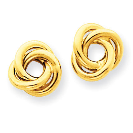 14k Polished Knot Post Earrings TM707 - shirin-diamonds