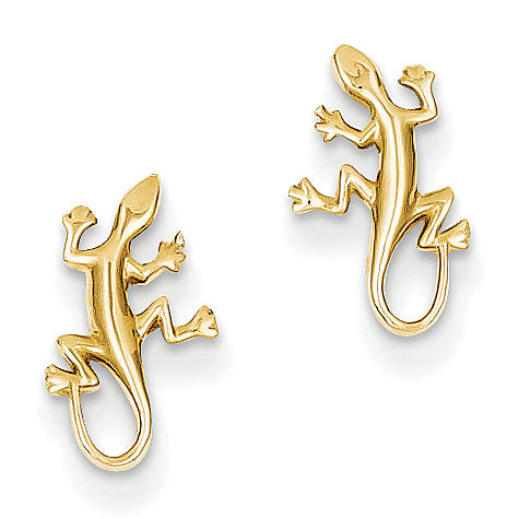 14k Polished Gecko Post Earrings TM738 - shirin-diamonds