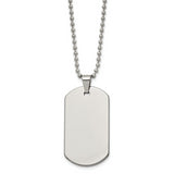 Tungsten Polished Dog Tag 22in Necklace TUN100