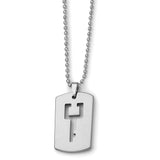 Tungsten Dog Tag with Key Cut-out Necklace TUN111 - shirin-diamonds