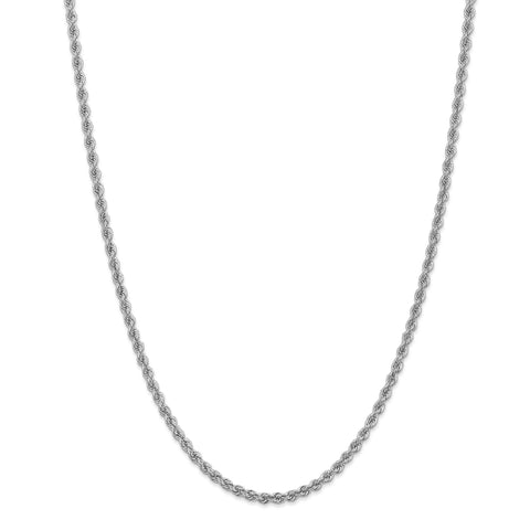14k WG 3.25mm Handmade Regular Rope Chain W023S - shirin-diamonds