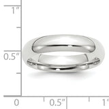 14k White Gold 5mm Comfort-Fit Band WCF050