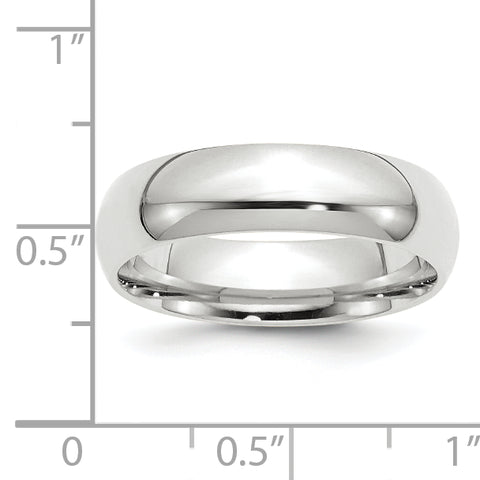 14k White Gold 6mm Comfort-Fit Band WCF060