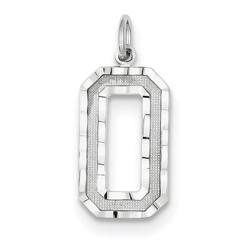 14kw Casted Large Diamond Cut Number 0 Charm WLN00 - shirin-diamonds