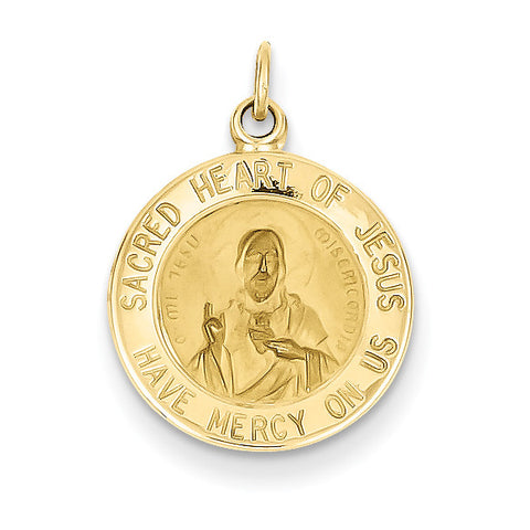 14k Sacred Heart of Jesus Medal Charm XAC220 - shirin-diamonds