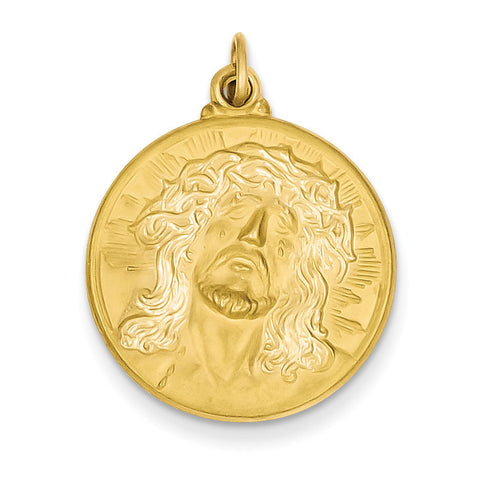 14k Jesus Medal Pendant XAC222 - shirin-diamonds