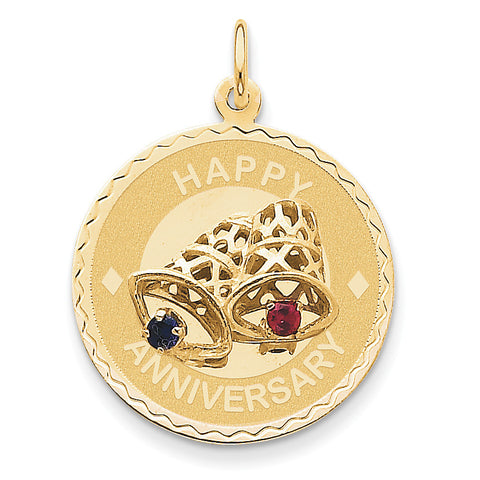 14K Happy Anniversary w/ Bells Charm XAC593 - shirin-diamonds
