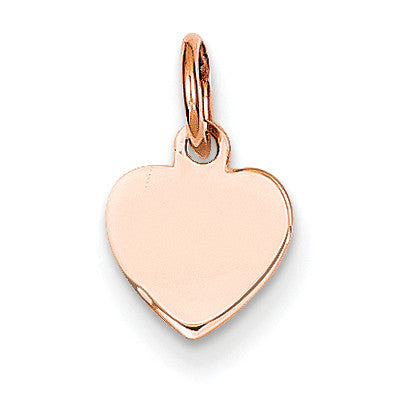 14k Rose Gold Heart Disc Charm XAC806 - shirin-diamonds