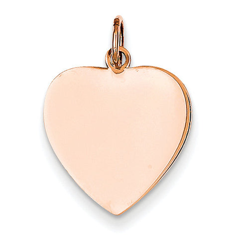 14k Rose Gold Heart Disc Charm XAC809 - shirin-diamonds