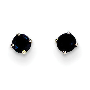 14k White Gold 3mm Sapphire Stud Earrings XBE117 - shirin-diamonds