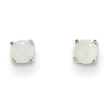 14k White Gold 3mm Opal Stud Earrings XBE118 - shirin-diamonds