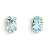 14k 6x4 Oval March/Aquamarine Post Earrings XBE15 - shirin-diamonds