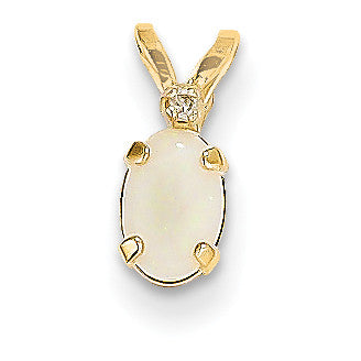 14k Diamond & Opal Birthstone Pendant XBE165 - shirin-diamonds