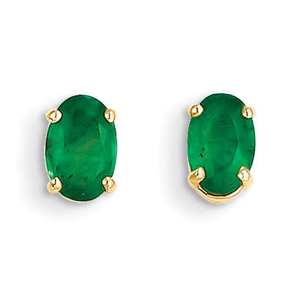 14k Emerald Earrings - May XBE17 - shirin-diamonds