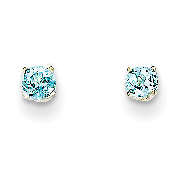 14k 3mm March/Aquamarine Post Earrings XBE39 - shirin-diamonds