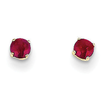14k 3mm July/Ruby Post Earrings XBE43 - shirin-diamonds