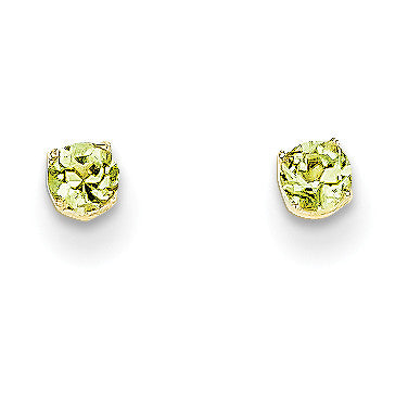 14k 3mm August/Peridot Post Earrings XBE44 - shirin-diamonds