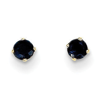14k 3mm September/Sapphire Post Earrings XBE45 - shirin-diamonds