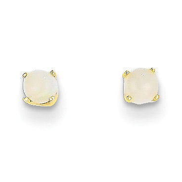 14k 3mm October/Opal Post Earrings XBE46 - shirin-diamonds