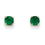 14k 4mm May/Emerald Post Earrings XBE53 - shirin-diamonds