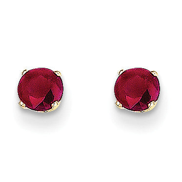 14k 4mm July/Ruby Post Earrings XBE55 - shirin-diamonds
