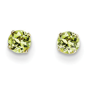 14k 4mm August/Peridot Post Earrings XBE56 - shirin-diamonds