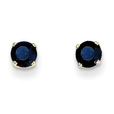 14k 4mm September/Sapphire Post Earrings XBE57 - shirin-diamonds