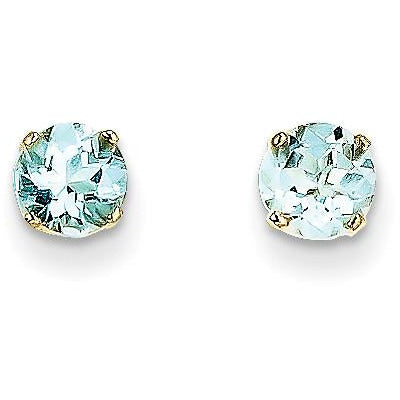 14k 5mm Aquamarine Earrings - March XBE63 - shirin-diamonds