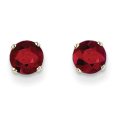 14k 5mm Ruby Earrings - July XBE67 - shirin-diamonds