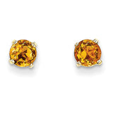 14k 5mm Citrine Earrings - November XBE71 - shirin-diamonds