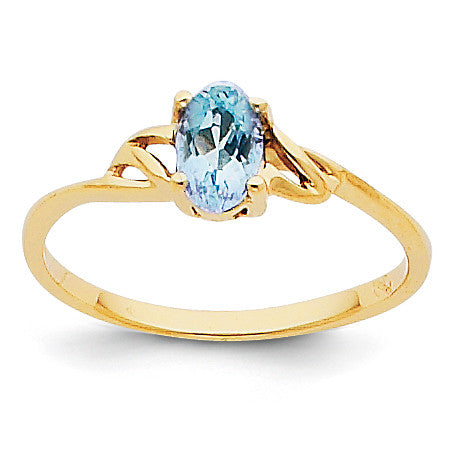 14k Aquamarine Birthstone Ring XBR132 - shirin-diamonds