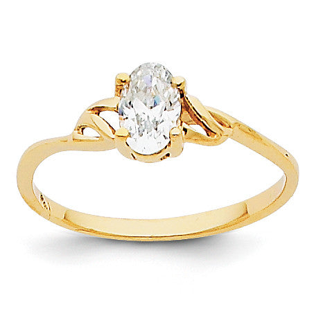 14k White Topaz Birthstone Ring XBR133 - shirin-diamonds