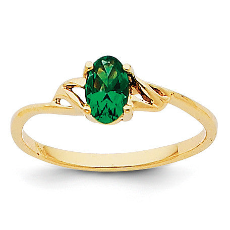 14k Emerald Birthstone Ring XBR134 - shirin-diamonds