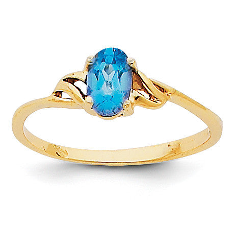 14k Blue Topaz Birthstone Ring XBR141 - shirin-diamonds
