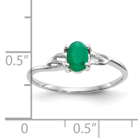 14k White Gold Emerald Birthstone Ring XBR146