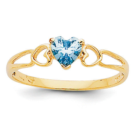 14k Aquamarine Birthstone Ring XBR156 - shirin-diamonds