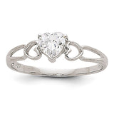 14k White Gold White Topaz Birthstone Ring XBR169 - shirin-diamonds