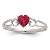 14k White Gold Ruby Birthstone Ring XBR172 - shirin-diamonds